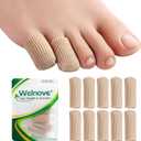 Welnove Gel Toe Cap - 10 Pack Pinky Toe Protector for Women Men - Cushions and Protects to Cover Toes, Relief Toe Pain from Ingrown Toenails, Corns, Blisters, Hammer Toes (Small Size)