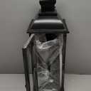 Glitzhome Farmhouse Lanterns Decorative Indoor, 2 Pack Wood/Metal Decorative Candle Lanterns, Vintage Lantern Decor Large Floor Lanterns for Home Decor, Brown (No Glass) (Diamond Black)