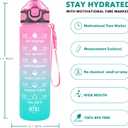 Enerbone 32 oz Drinking Water Bottle with Times to Drink and Straw, Motivational with Carrying Strap, Leakproof BPA & Toxic Free, Ensure You Drink Enough Water for Fitness Gym Outdoor