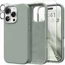 GONEZ Compatible with iPhone 16 Pro Max Case, Compatible with MagSafe, Liquid Silicone Case, 2 Screen Protectors + 2 Len Protectors, Full Body Protective Shockproof Phone Cover 6.9", Calke Green