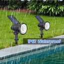 Solar Powered Spotlights Outdoor Waterproof Sunset Spot LED Lamp Ultra Bright for Tree, Flag, Lawn, Statue, Pool, Garden, House, Wall, Yard, Path Outdoor Landscape Uplighting 4 Pack Cool White