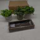 Dahey 3 Pack Mini Potted Artificial Eucalyptus Fake Plants with Wood Tray Centerpiece Table Decorations, Farmhouse Pulp Flower Pots Greenery Home Decor for Coffee Table Dining Room Office Kitchen