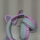 iClever Kids Headphones Cat Ear, LED Light Up, 85dBA Safe Volume, Stereo Sound Toddler Headphones for Travel School, Foldable 3.5mm Wired Kids Headphone for iPad Tablets, Meow Lollipop-Purple