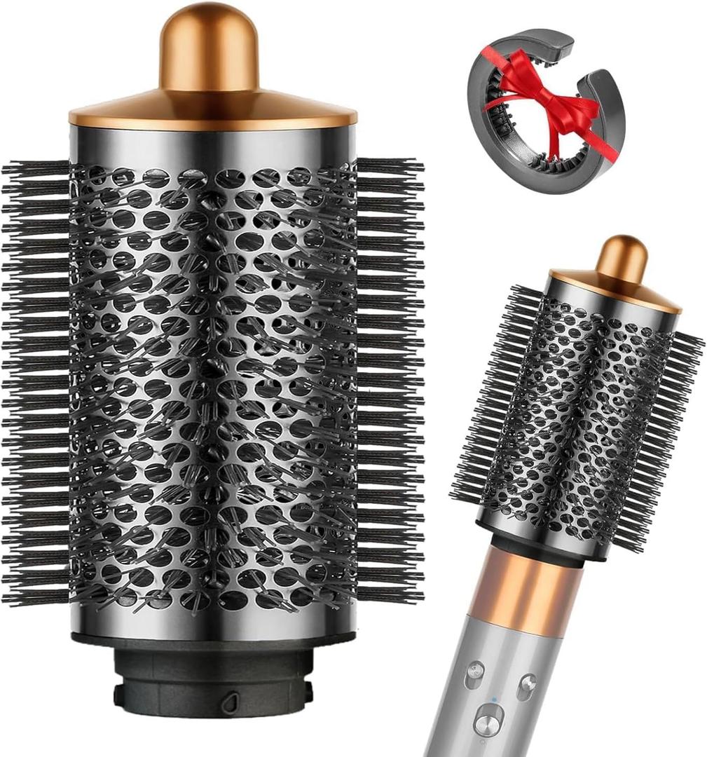 Round Volumizing Brush for Dyson Airwrap, Large Oval Volumizer (Gold)