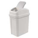 1.8 Gallon Plastic Swing-top Trash Can, Small Garbage Can with Swing Lid, Slightly Gray