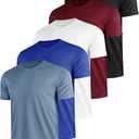5 Pack Men's Dry Fit Moisture Wicking Performance Tshirts Mesh Quick Dry Active Athletic Crew Tees Short Sleeve Size 2XL Assorted