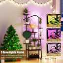 Zelvia 8-Tier Corner Plant Stand with Grow Lights 65" Tall Metal Indoor Plant Shelf, Multi-Level Display for Plants & Flowers, Ideal for Bedroom Living Room Patio (with Roller)