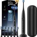 OasiSmile Electric Toothbrush for Adults, 42000 VPM Sonic Toothbrush with Travel Case, 5 Modes for Sensitive Teeth and Braces, 6 Brush Heads, Wireless Charging, 100-Day Battery Life for Home Travel