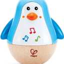Hape Penguin Wobbler| Colorful Wobbling Penguin, Roly Poly Toy for Kids 6 Months+ (Blue)