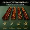 MahTileFlow Tortoise Shell Acrylic Mahjong Racks with Scalloped Pushers