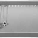 Velvet Jewelry Display Tray For Bracelet Pendant Necklace, Multi-Slot Stackable Storage Tray For Long Chain Jewelries, Drawer Insert Jewelry Organizer (Gray)