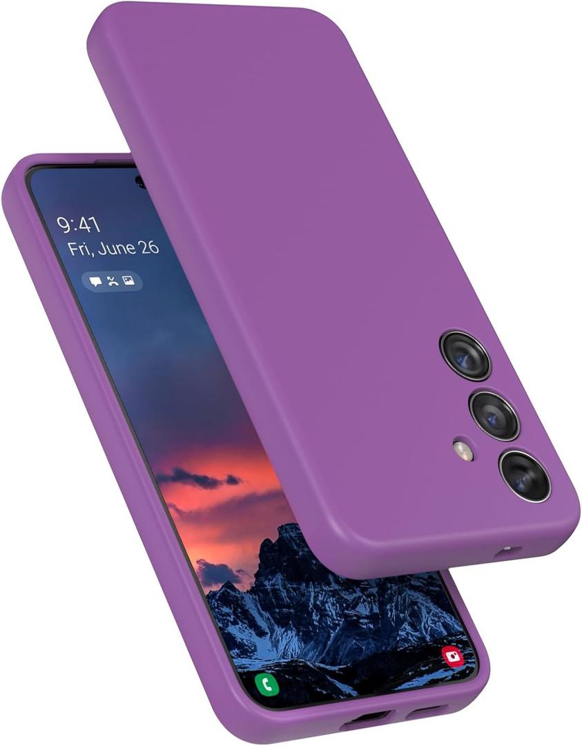 Designed for Galaxy S24+Plus Case, Liquid Silicone Gel Rubber Shockproof Case Soft Microfiber Cloth Lining Cushion Compatible with Galaxy S24 Plus 5G 6.7 inch (Amethyst, S24 Plus - 6.7")