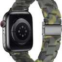 Band Compatible with iWatch 38mm 40mm 41mm 42mm, Colorful Resin Replacement Bracelet Strap for Apple Watch Series 10/9 / 8 / Ultra / 7 / SE / 6/5 / 4/3 Women Men (Army Green)
