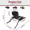 Passenger Backrest Sissy Bar with Rear Luggage Rack Compatible with Can-Am Spyder F3/F3-S/F3-T 2015-2025 Accessories（Frosted Black）
