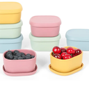 8 pcs 7 oz Silicone Snack Containers for Kids Small Food Containers with Lids, Fruit Container for Lunch, Stackable Lunch Container for Kids, Daycare, School and Travel