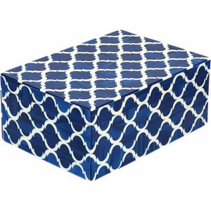 collectiblesBuy Handcrafted Blue White Decorative Storage Box Jewelry Organizer Multipurpose Rectangular Keepsake Box for Kitchen Bathroom Home Decor Accent