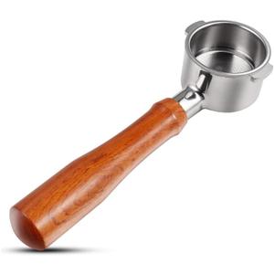 51mm Bottomless Portafilter 2 Ears Compatible with De'Longhi Stilosa EC260BK | Wooden Handle