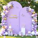 Lavender Photo Arch Backdrop Cover Set of 2-7.2 and 6ft Light Purple Arch Covers Stretchy Backdrop Baby Shower Girls Lilac Spandex Balloon Arch Stand Covers for Birthday Party Wedding Bridal Shower