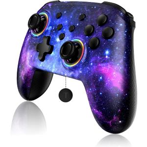 NexiGo Wireless Controller (No Deadzone) for Switch 2 and Switch, Bluetooth Controllers for Nintendo Switch with Vibration, Motion, Turbo and LED Light (Cosmic Nebula)