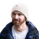 TOP-EX Oversize L/XL/XXL Beanie 100% Merino Wool Winter Warm Hat Fleece Lined Cuffed Watch Fisherman Cap (Beige)