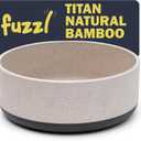 Fuzzl Titan Bamboo Dog Bowl Medium with Ultra Grip Rubber Base Pet Bowl 7 inch (Stone)