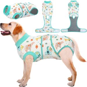 Kuoser Recovery Suit for Dogs Cats After Surgery, Professional Pet Recovery Shirt Dog Abdominal Wounds Bandages, Substitute E-Collar & Cone,Prevent Licking Dog Onesies Pet Surgery Recovery Suit (Large (Back:16.1-20.1'', Weight:23-48 LB), Animal)