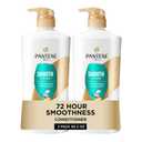 Pantene Conditioner, Smooth and Sleek - Frizz Control with Antioxidants, Nourishing for All Hair Types - Curly, Dry, Color-Treated, 25.1 Oz Each, 2-Pack + Miracle Rescue Shot (0.5 Oz)