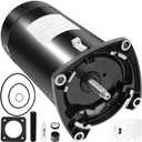 USQ1102 Pool Pump Motor 1HP, Fit for AO Smith 1 HP Capacitor Start Single Speed, 3450 RPM, 48Y Frame, 230V, 7.6/15.3A Amps, Swimming Pool Motor ASQ125