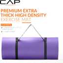 CAP Barbell Yoga Mat 1" Thick with Carrying Strap - High Density Exercise Mat for Yoga, Pilates, Stretching, Floor & Fitness Workouts - 74''x24''x1 | Purple