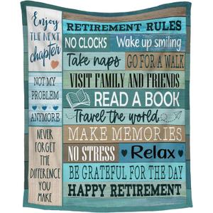 GEEMBI Retirement Gift for Woman - Not My Problem Anymore Soft Fleece Throw Blankets 60x80 in - Happy Retirement Gifts for Women Men, Goodbye Farewell Gifts for Teacher Coworkers Friend