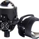 2.5 Inch Bi-LED Projector Lens with High Low Beam - 6000K White 92W/pair 20000LM Focus Beam DOT Approved Clear Cut off Line No Blind Oncoming Car Upgrade Bi-Xenon Projector Lens