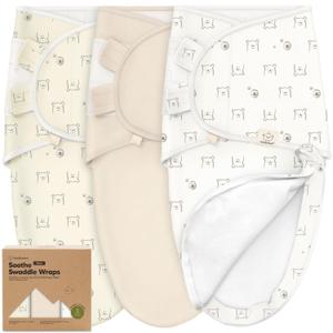 Baby Swaddle Sleep Sacks with Zipper - 3-Pack Swaddles for Newborns 0-3 Months, Infant, Baby Girls, Boys, Soft & Durable Newborn Sleep Sack, Easy Diaper Change Swaddling Blanket (Bumble Bear)