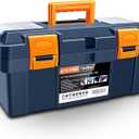 Anyyion 17 inch Tool Box with Removable Tray, Small Parts Box On The Lid is Removable, Tray Can be Removed and Combined at WillInternal Size:16.3"L*7.8"W*6.5"H