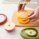 Silicon Avocado, Saver And Tomato, Holder - Set Of 4 Reusable Storage Containers For Fridge - Fresh Pods Food Storage For Garlic, Onions, Lemons,orange