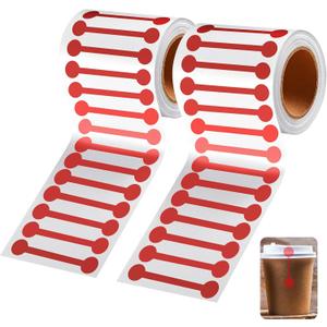 Teling 2 Rolls 1000 Pcs Tamper Evident Tape 2.75 x 0.5 Inch Tamper Proof Stickers Decals Evident Blank Tape Resistant Stickers for Food Drink Packaging Sealing Delivery Supply (Red)
