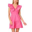 Adrianna Papell Women's Ruffle Short Dress, Magenta