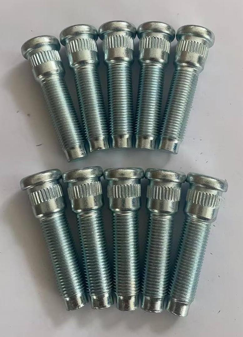 10pcs 610-290 1/2-20 Serrated Wheel Stud - .622 in. Knurl, 2.2 in. Length Compatible with Select Ford 100 150 250 Explorer Sport Mustang
