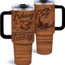 DUUV Fishing Gifts for Men, Fishing Coffee Mug Tumbler 40 Oz, Birthday Gifts for Men Dad Boys Who Love Fish, Fisherman Gift for Christmas Thanksgiving, 1PCS