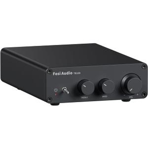Fosi Audio TB10D 2 Channel Stereo Amplifier, Class D Mini Power Integrated Amplifiers 600W for Passive Speakers/Bass Shaker, Home Audio Component Desktop Amp Receiver TPA3255 with Bass Treble Control