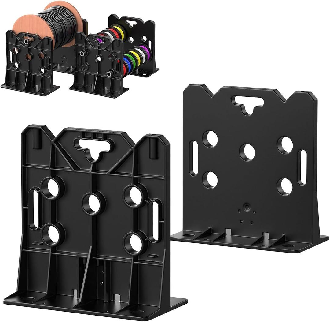 Multi Purpose Wire Dispenser, Industrial 330 LBS Capacity Wire Spool Rack/Wire Spool Holder for Spools Up to 34" In Diameter, Workstation & Seat for Jobsite & Workshop, Black