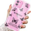 2 x Compatible for iPhone 11 Case, Pretty Butterfly Print Three-Dimensional Wave Clear Case for Girls Women, Soft Full Package Anti-Fall Cover for iPhone 11, Shadow Dance Black