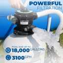 XtremepowerUS 16" Sand Filter Pump for Above Ground Swimming Pool 3/4 HP Pool Pump with Timer Function up to 15,000 Gallons Pool 3,100 GPH High-Flow Improved Circulation and Filtration