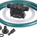Self-Priming Mini Hand Drill Water Transfer Pump Kit with Suction and Discharge Hose for Water, Oil, and Fluid Transfer
