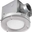 Homewerks 7117-02-HW Bathroom Fan Integrated LED Light Ceiling Mount Exhaust Ventilation 1.5 Sones 80 CFM, Frosted