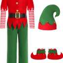 Costumerry Elf Costume for Kids Boys Christmas Outfit (7-8 Years)