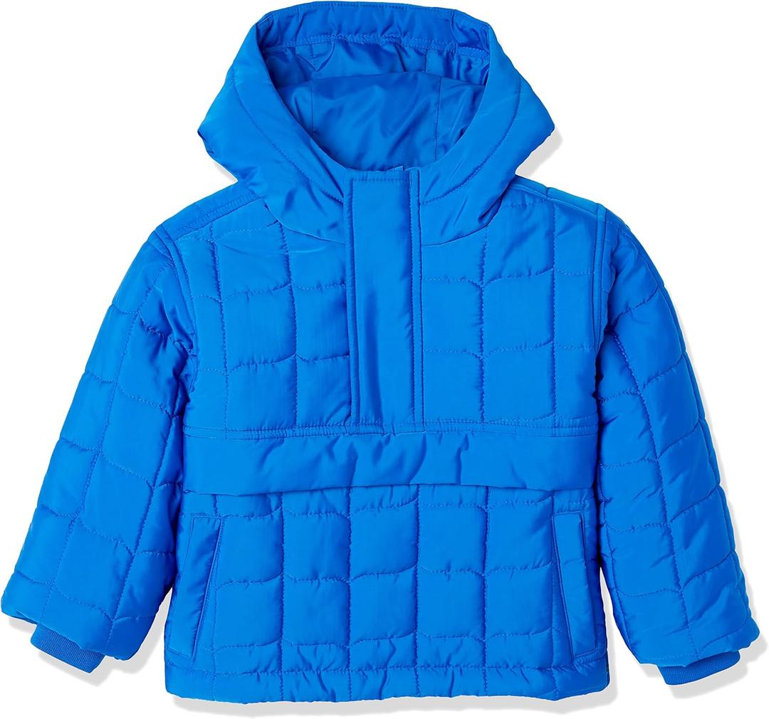 Amazon Essentials Boys Quilted Pullover Jacket (XX-Large, Bright Blue)