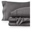 Bare Home King Sheet Set - Luxury 1800 Ultra-Soft Microfiber Double Brushed - Deep Pockets - Easy Fit - 1 Piece Set & Pillowcase(King, Pinstripe - Grey/White)