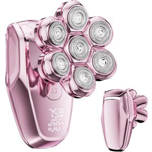 Electric Razors for Women - 7D Electric Shaver for Women, IPX8 Waterproof with USB-C Fast Charge, LED Display, 2 Speeds & Magnetic Heads,Raspberry Sorbet
