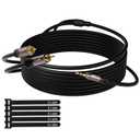 3.5mm to RCA Cable 50FT, 2 Male RCA to Aux Stereo Audio Adapter, Hi-Fi Sound Auxiliary Y Splitter Cord, Shielded 1/8 to 2RCA Cable for Headphone, MP3, Tablet, Speaker, HDTV, Phone and More