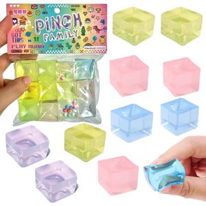 2 x 12Pcs Ice Cube Stress Balls - Party Favors Gifts for Adults, Funny Fidget Stress Ball, Squeezy Sensory Cubes, Soft Squishies Anxiety Toys for Adults with ADHD and Autism